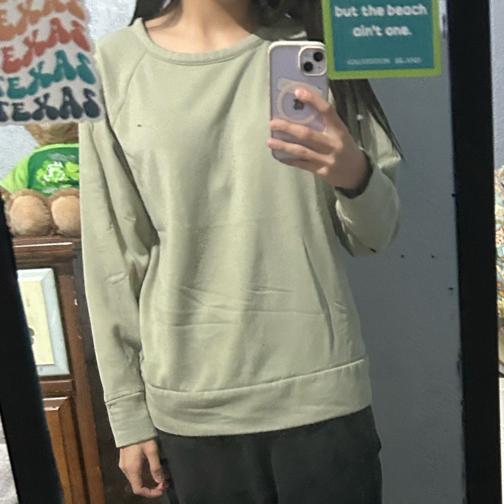 Eddie Bauer Olive Green Crew Neck Sweater